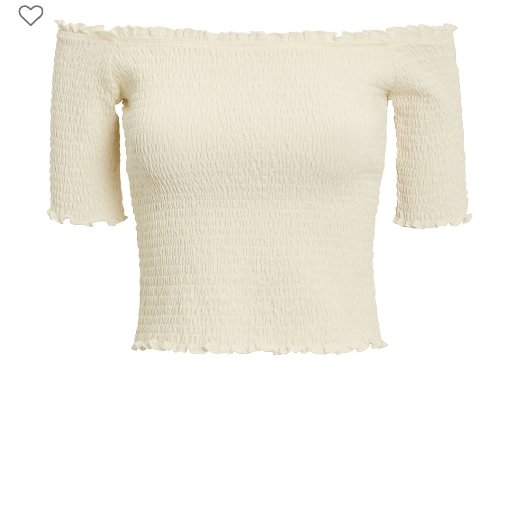 New Ivory Eva Smocked Top Fifth&Mode